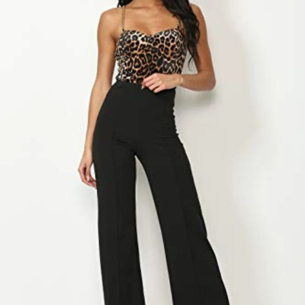 High Waist Wide Leg Dress Pants - Work Office Casual Flared Slacks